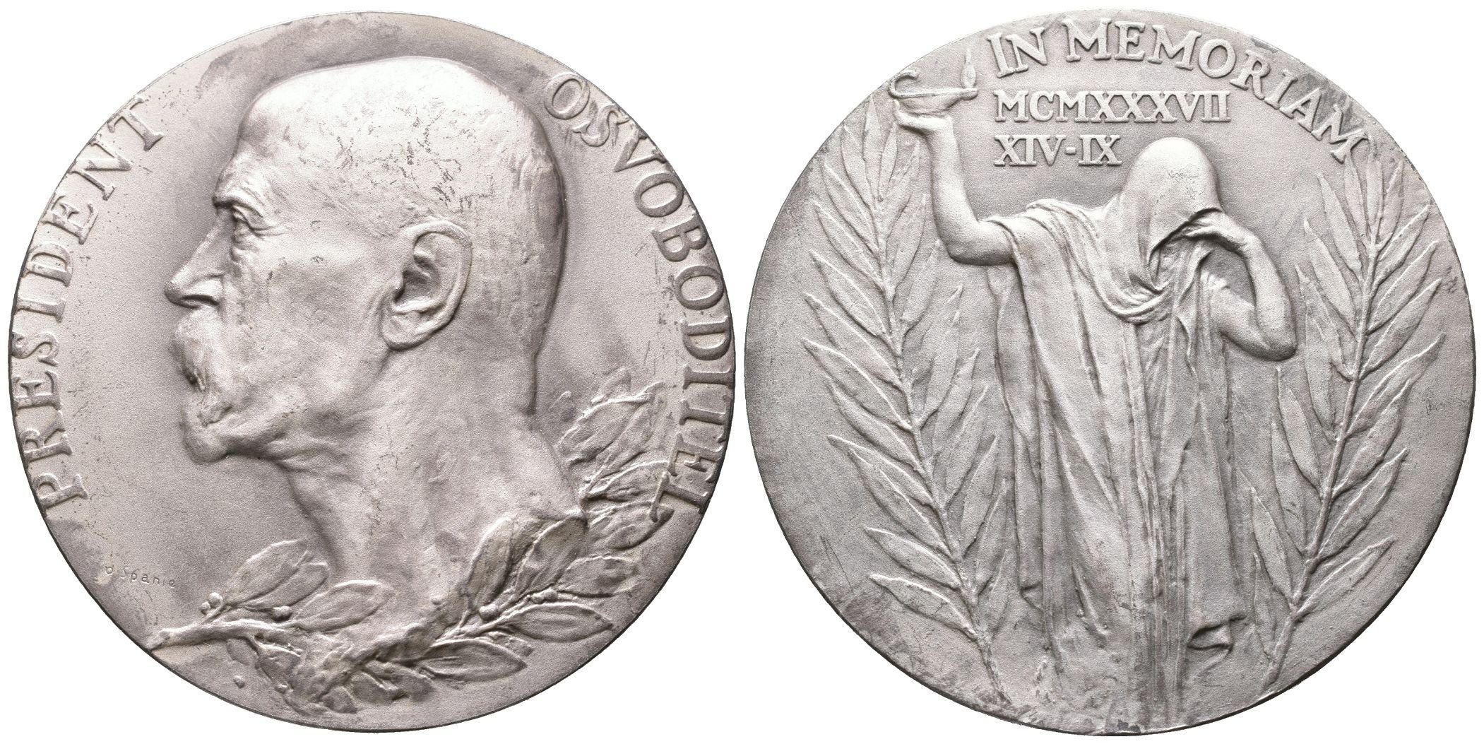 Španiel Otakar -  K úmrtí TGM, 60 mm
