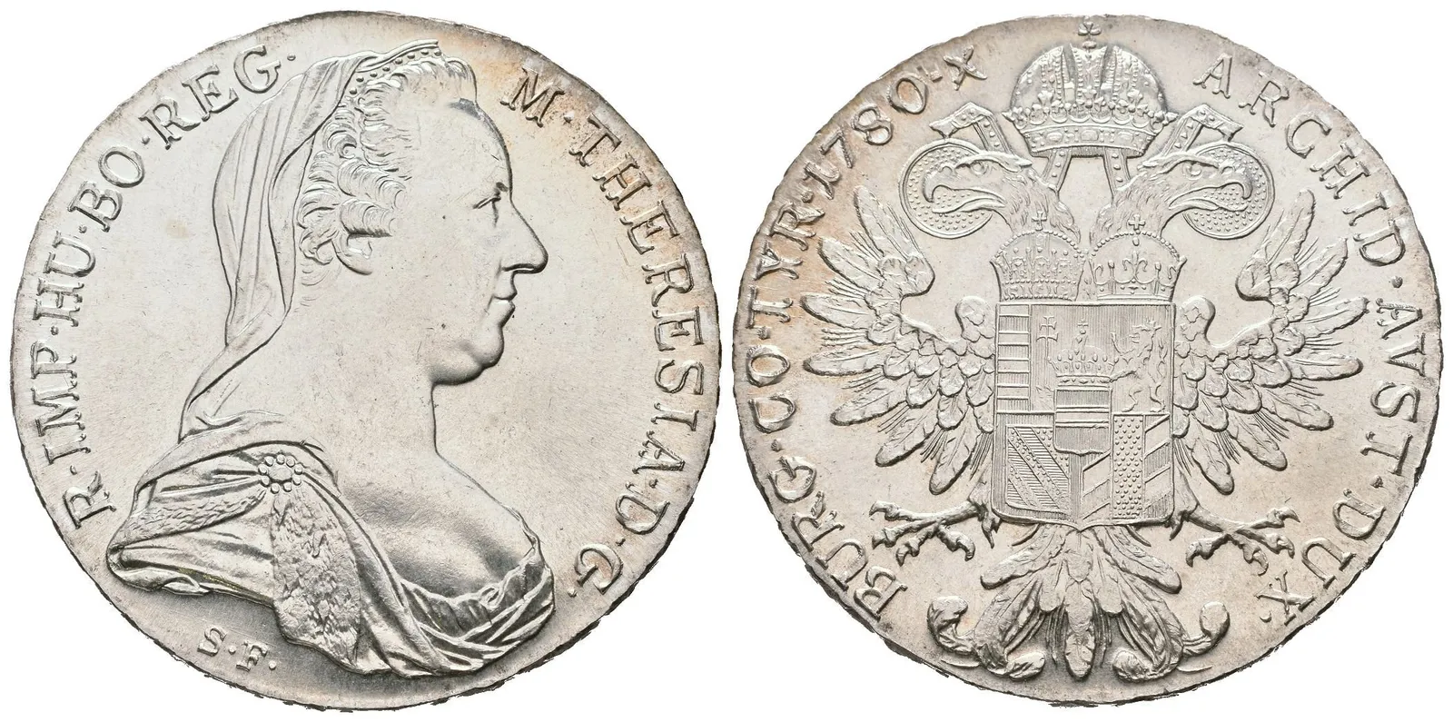 Tolar 1780 SF, novoražba, ražební lesk, patina, drobné rysky — 1