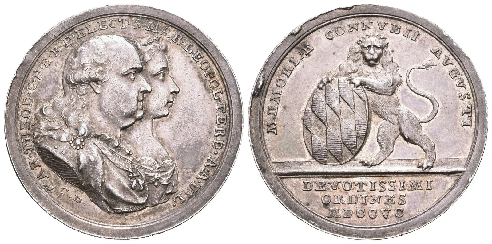 AR Medaile 1795 (C. Destouches) - Na druhou svatbu s Marií Leopoldínou, dcerou arcivévody — 1