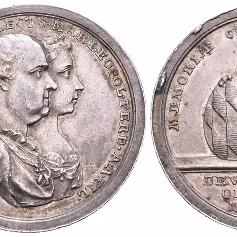 AR Medaile 1795 (C. Destouches) - Na druhou svatbu s Marií Leopoldínou, dcerou arcivévody