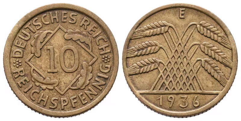 Výmar, 10 Rentenpfennig 1936 E