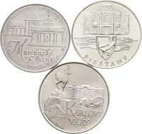 50 Kčs 1991 - Karlovy Vary, Mariánské Lázně, Piešťany, lesk, patina_3 ks — 1