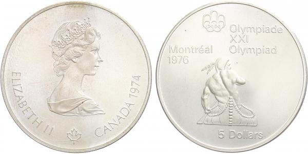 Kanada, 5 Dollars 1974 - Olympiáda Montreal 1976