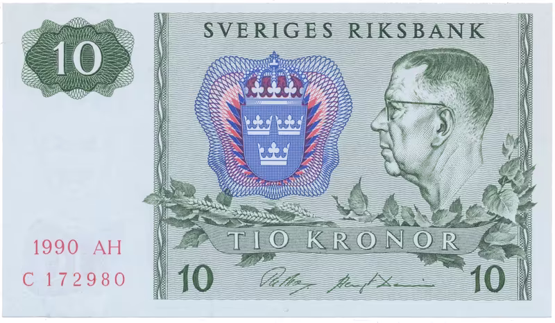 Švédsko, 10 Kronor 1990, P.52e