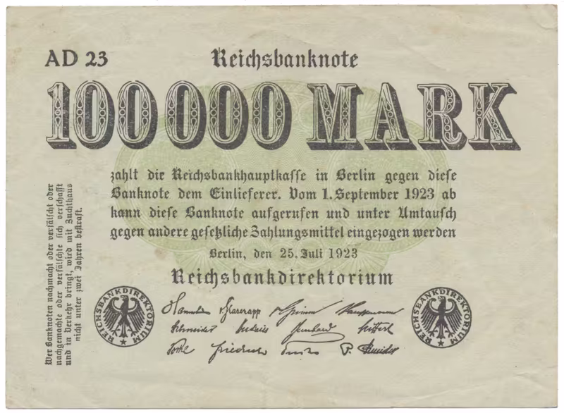 Německo, 100 000 Mark 1923, Ro.90b