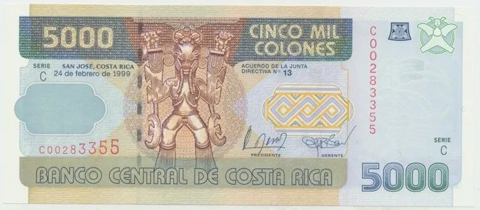 Kostarika, 5000 Colones 1999-2004, P.268
