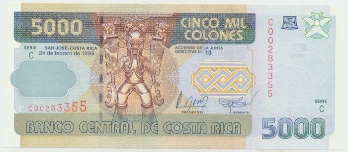 Kostarika, 5000 Colones 1999-2004, P.268