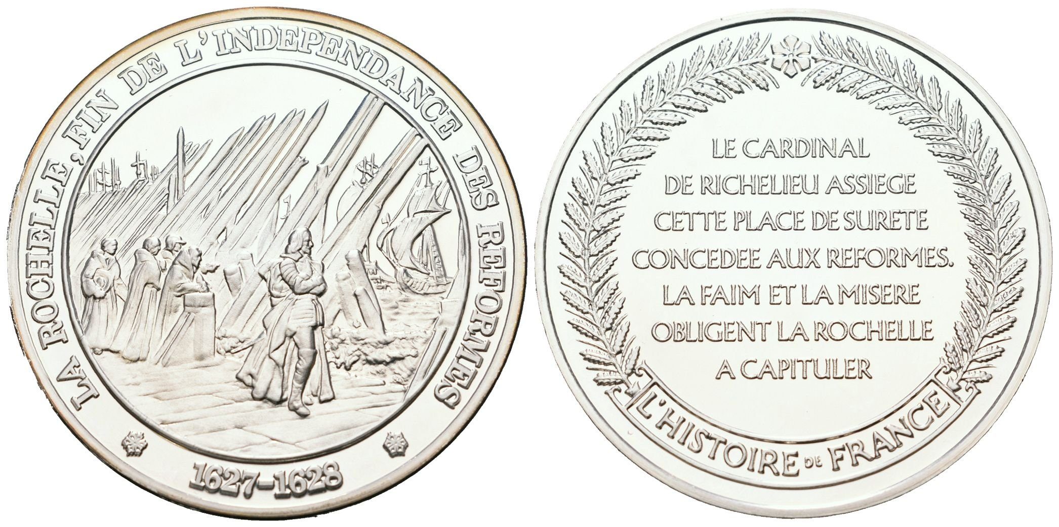 Francie - AR Medaile b.l. - Siège de la Rochelle