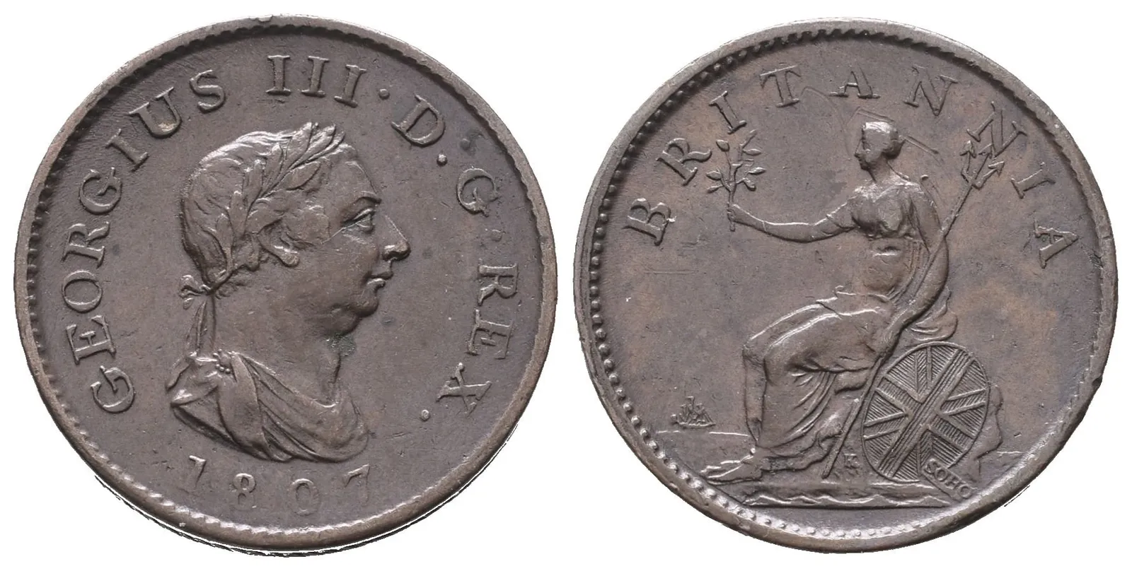 Velká Británie, Farthing 1807