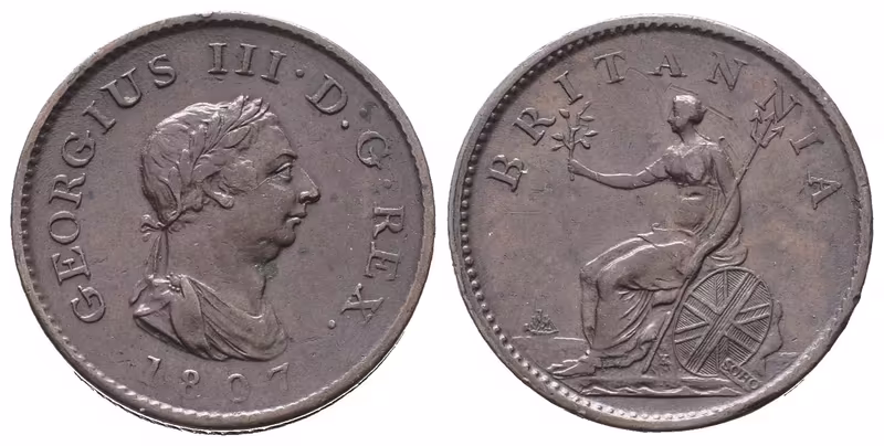 Velká Británie, Farthing 1807