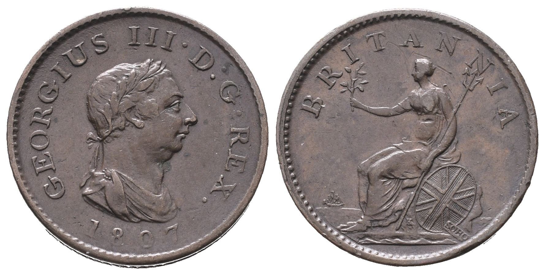 Velká Británie, Farthing 1807