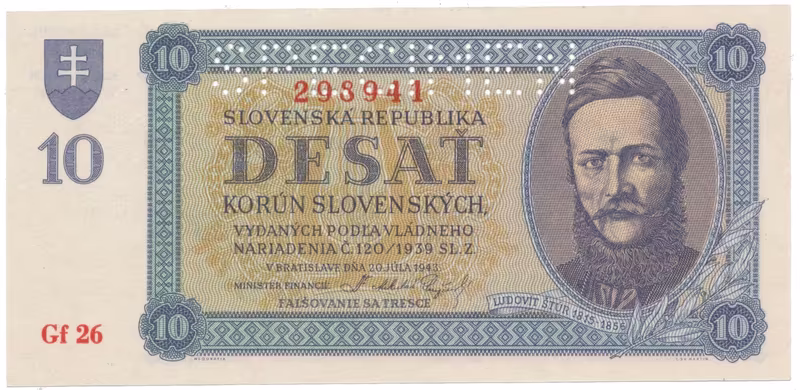 10 Koruna 1943, série Gf 26, Hej.54a2.S1