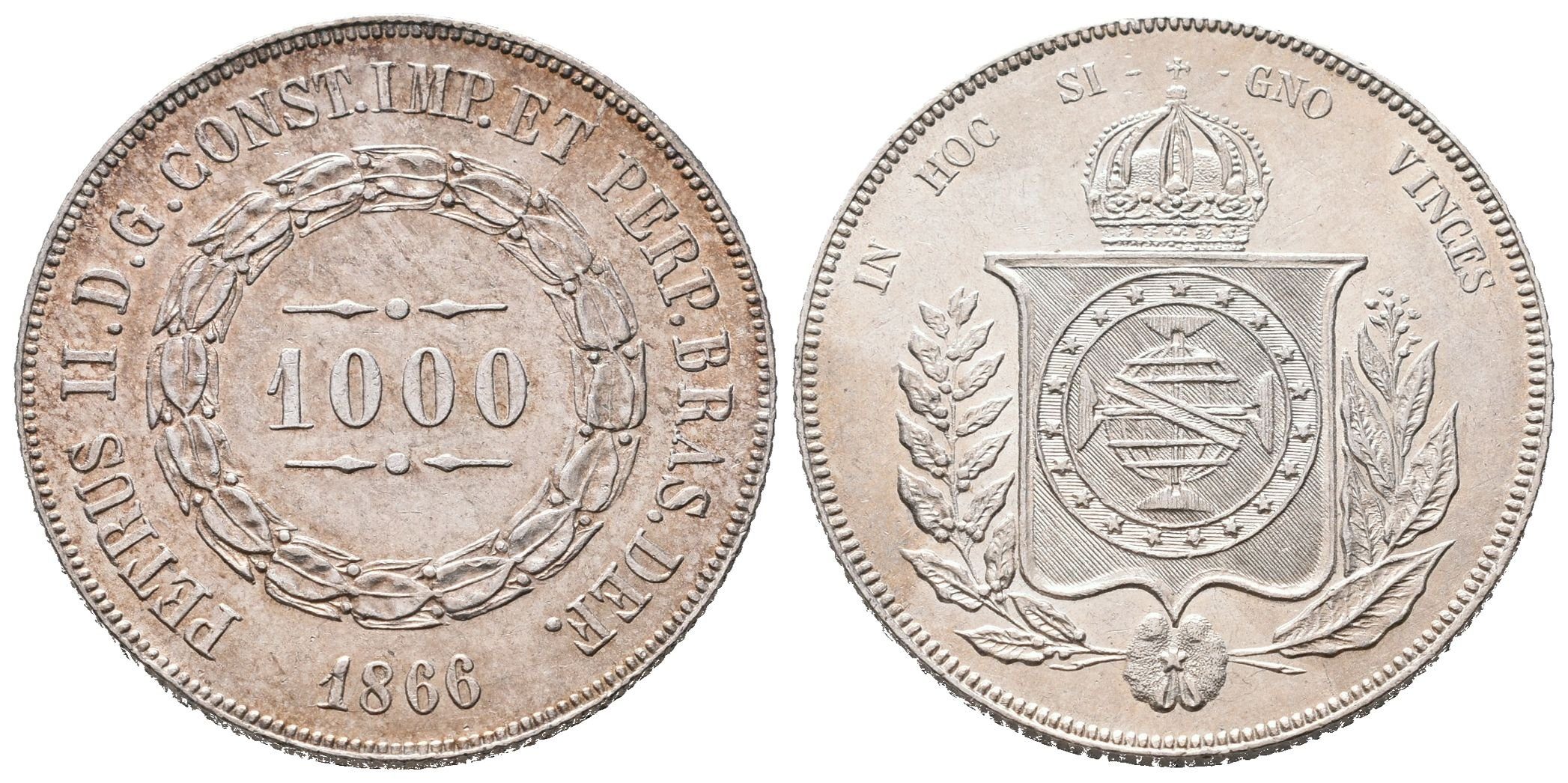 Brazílie, 1000 Reis 1866