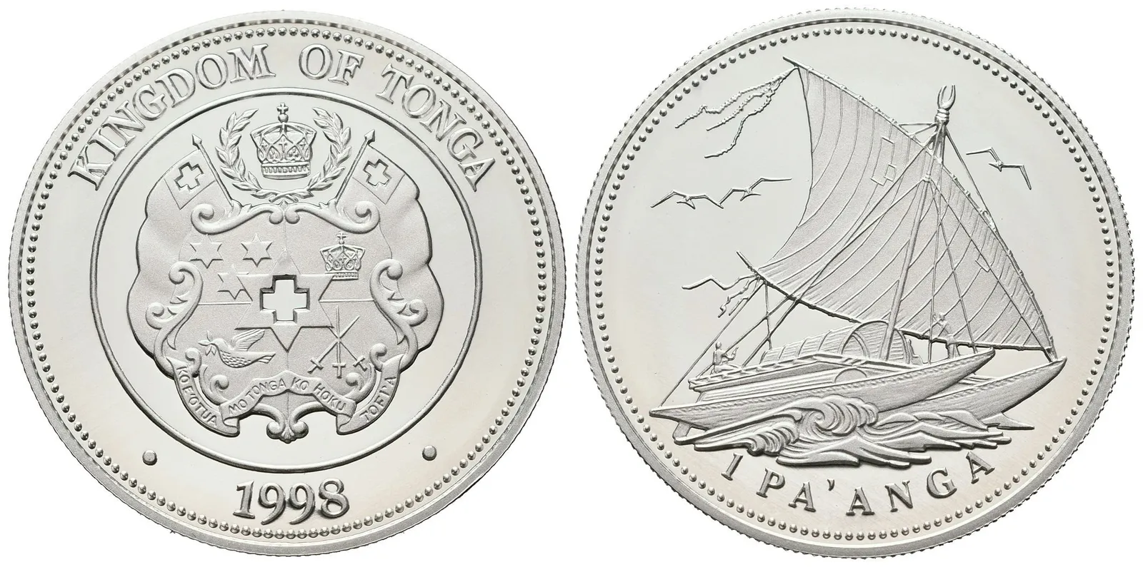 Tonga, 1 Pa'anga 1998 - Polynéský katamarán