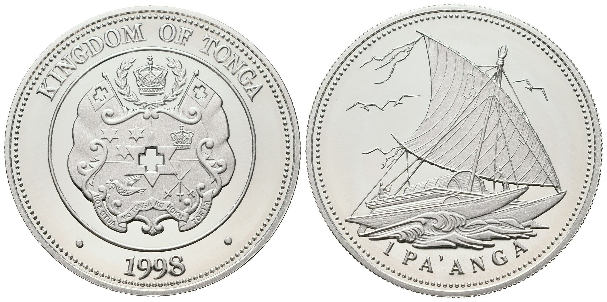 Tonga, 1 Pa'anga 1998 - Polynéský katamarán