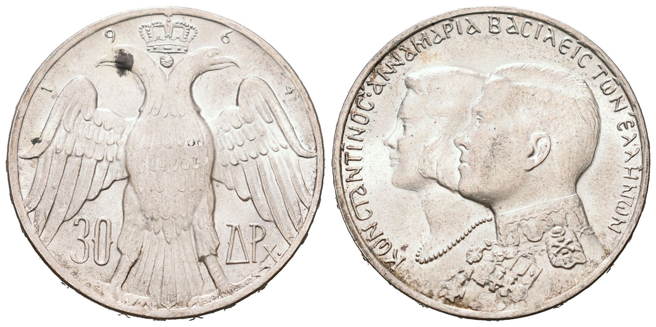 Řecko, 30 Drachmai 1964 - Královská svatba