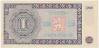 1000 Koruna 1945, I. vydání, série B, perforace 3 m.d., Hej.78bS1 - fotografie 2