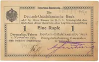 Německá Východní Afrika, 1 Rupie 1. 11. 1915, série Y, R.916p