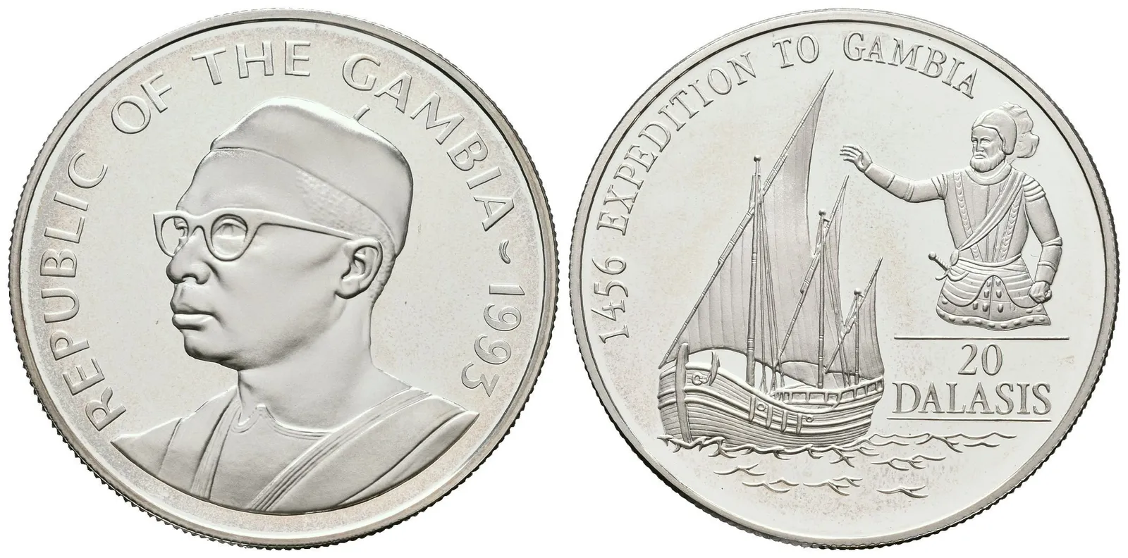 20 Dalasis 1993 - Jindřich Mořeplavec, Ag 0,925 (31,47 g), KM.34, kapsle — 1