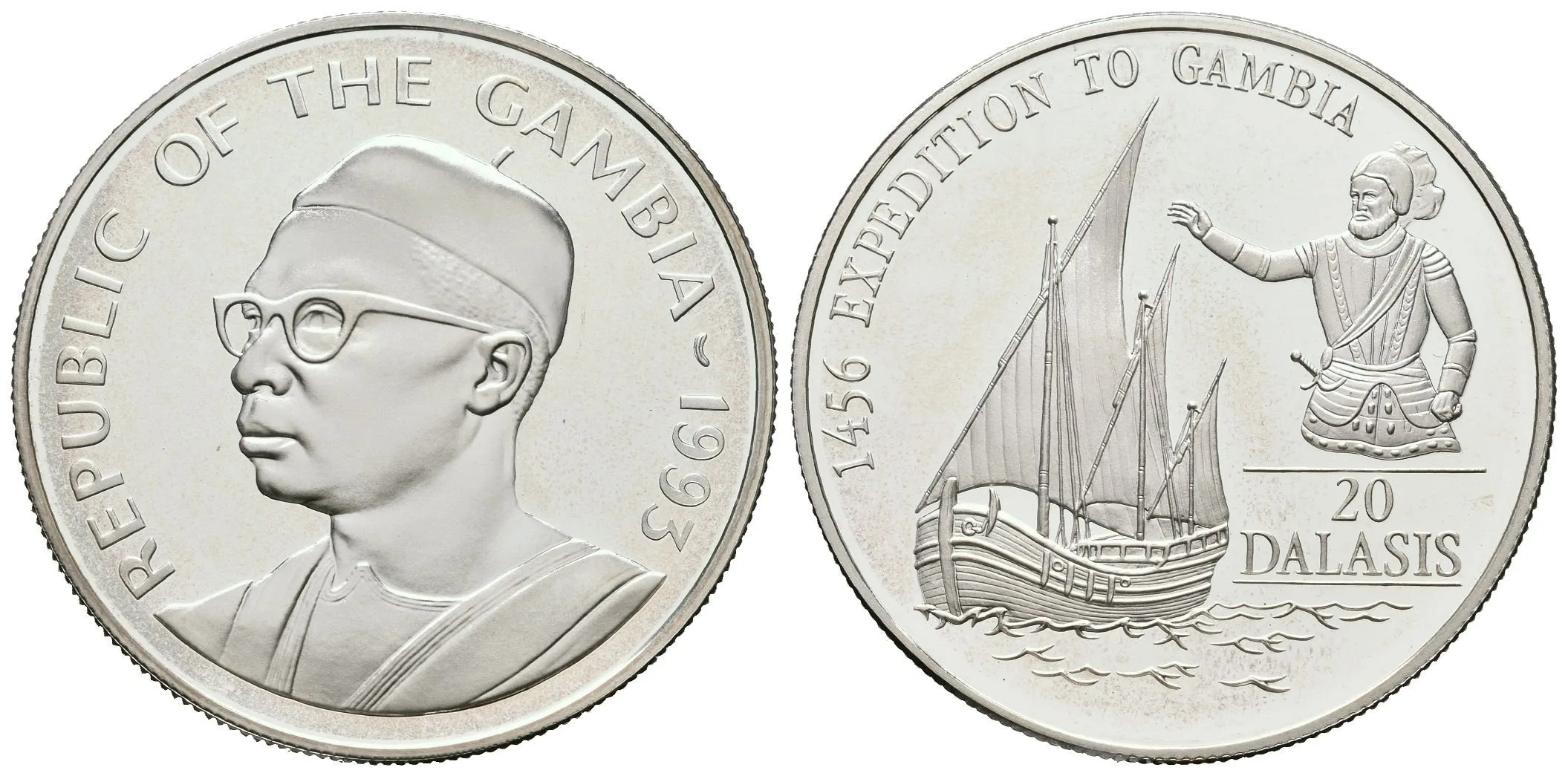 20 Dalasis 1993 - Jindřich Mořeplavec, Ag 0,925 (31,47 g), KM.34, kapsle — 1