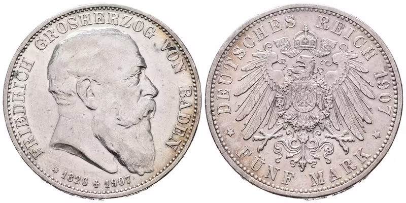 Baden, 5 Marka 1907 - Pamětní