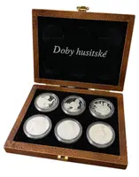 Sada 6 stříbrných medailí b.l. - Doba husitská (6x 925/1000 - Ag 20g)
