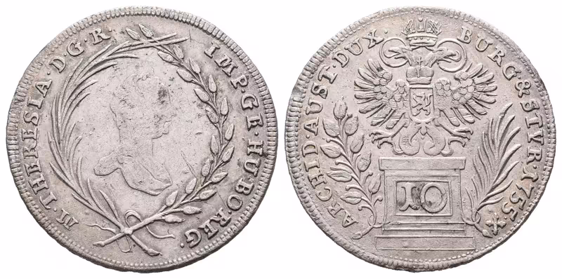 Marie Terezie, 10 Krejcar 1755, Graz