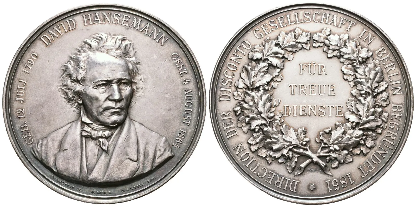 AR Medaile b.l. (Loos, Janensch, Schultz) - David Hansemann, — 1