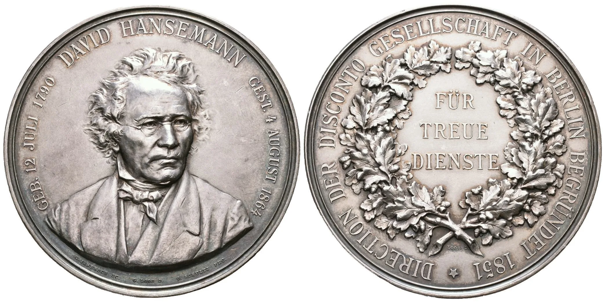 AR Medaile b.l. (Loos, Janensch, Schultz) - David Hansemann, — 1