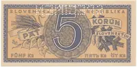 5 Koruna b.d. (1945), série D 002, Hej.55a.S1