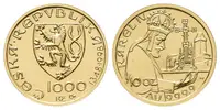 1000 Kč 1998 - Karel IV. - Založení hradu Karlštejn