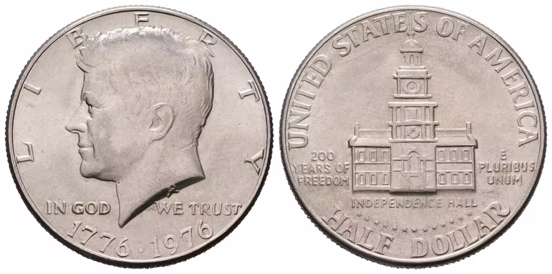 USA, 1/2 Dollar 1976 - J. F. Kennedy, 200. výročí nezávislosti
