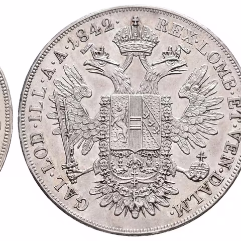 1/2 Tolar 1842 A, krásná zachovalost, ražební lesk, patina, drobné rysky