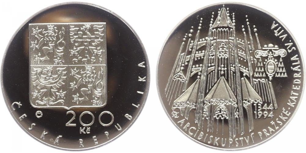 200 Kč 1994 - Katedrála sv. Víta, PROOF