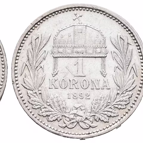 1 Koruna 1892 KB, patina, nep. zbytky lesku, rysky a drobné hranky