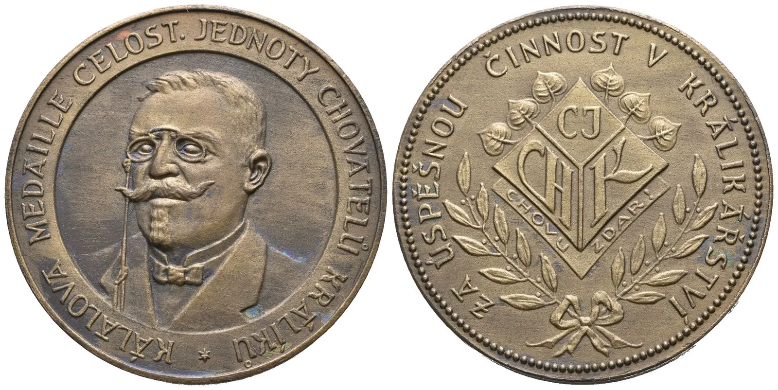 AE Medaile b.l. - Kálalova medaile celostátní jednoty chovatelů králiků - Za úspěšnou činnost, — 1