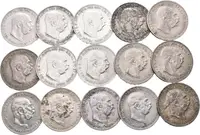 Soubor 1 Korunových mincí běžných ročníků 1913 - 1915, — 2