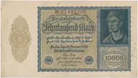 Německo, 10.000 Mark 1922, říšský 8-místný číslovač, Ro.69b