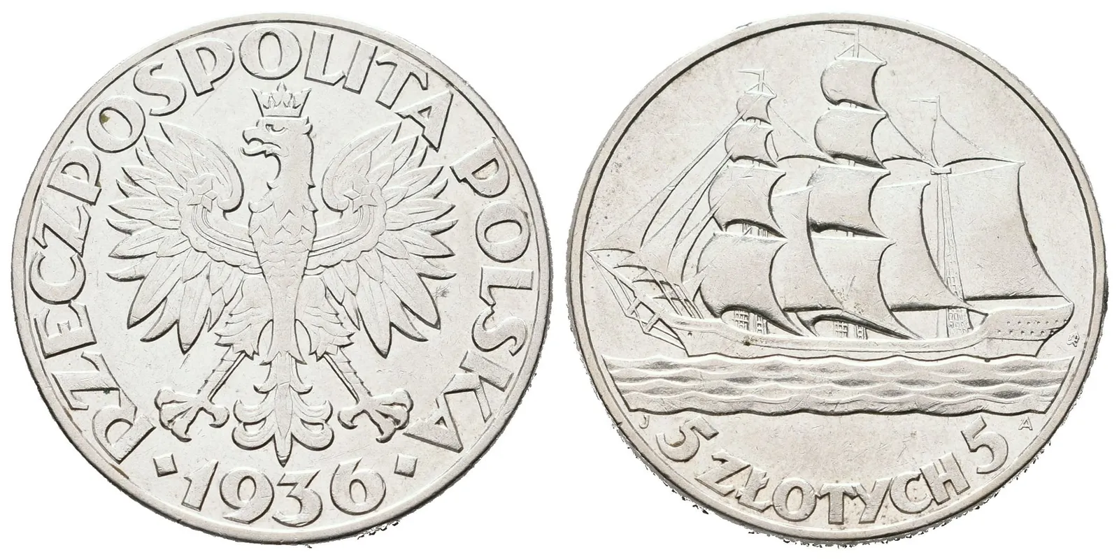 Polsko, 5 Zlotých 1936 - Gdyně