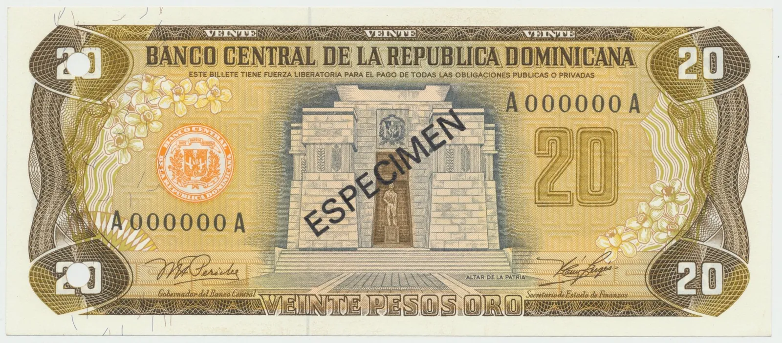 Dominikánská republika, 20 Pesos Oro 1978, P.120s1