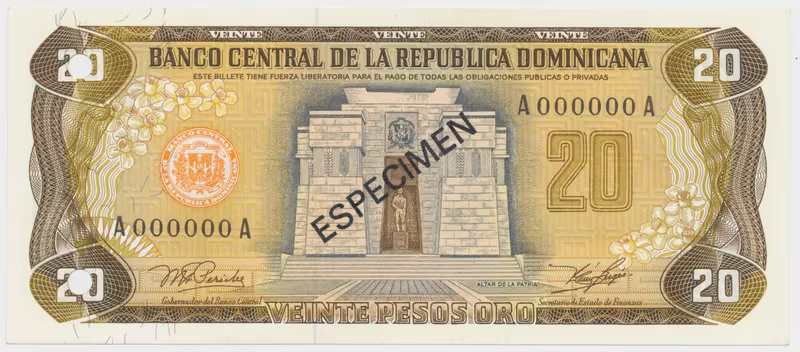 Dominikánská republika, 20 Pesos Oro 1978, P.120s1