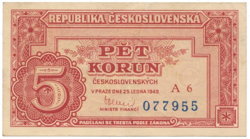 5 Koruna 1949, série A 6, Hej.83a1