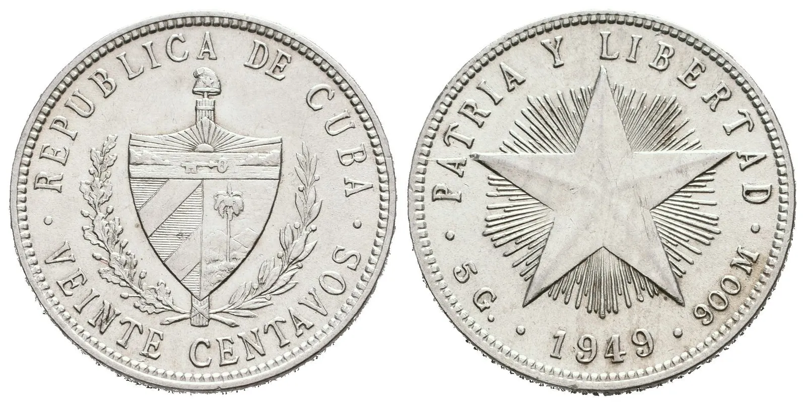 20 Centavos 1949, KM.13.2, krásná zachovalost, lesk — 1