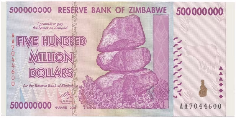 Zimbabwe, 500 Million Dollars 2008, P.82