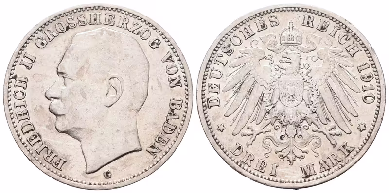 Baden, 3 Marka 1910 G