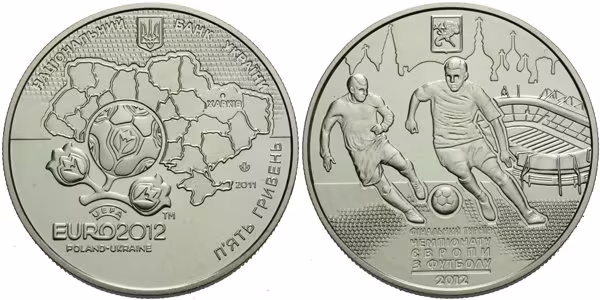 Ukrajina, 5 Griven 2011 - Mistrovství Evropy ve fotbale EURO 2012 - Charkov