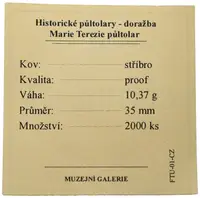 Replika - Historický 1/2 tolar - Marie Terezie - fotografie 2
