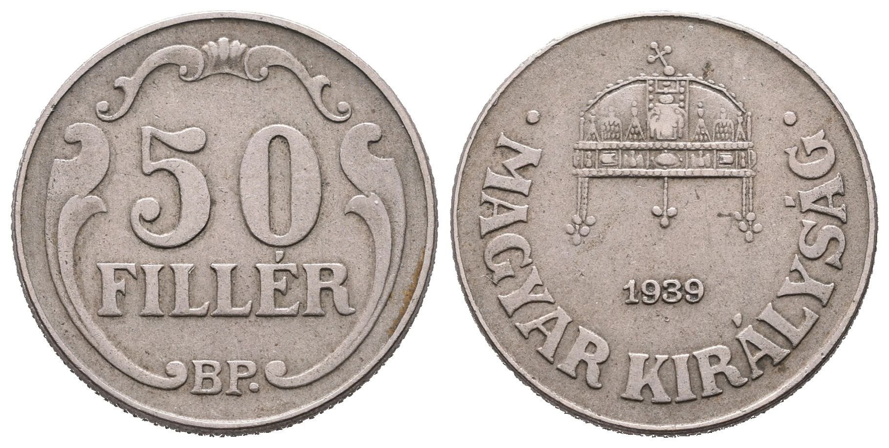 Maďarsko, 50 Filler 1939