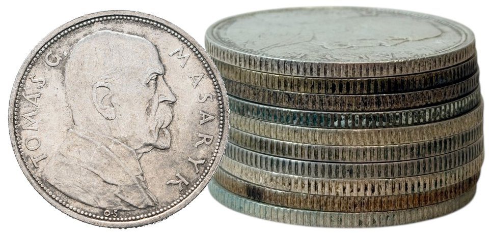 Soubor mincí 10 Koruna 1928 - Masaryk