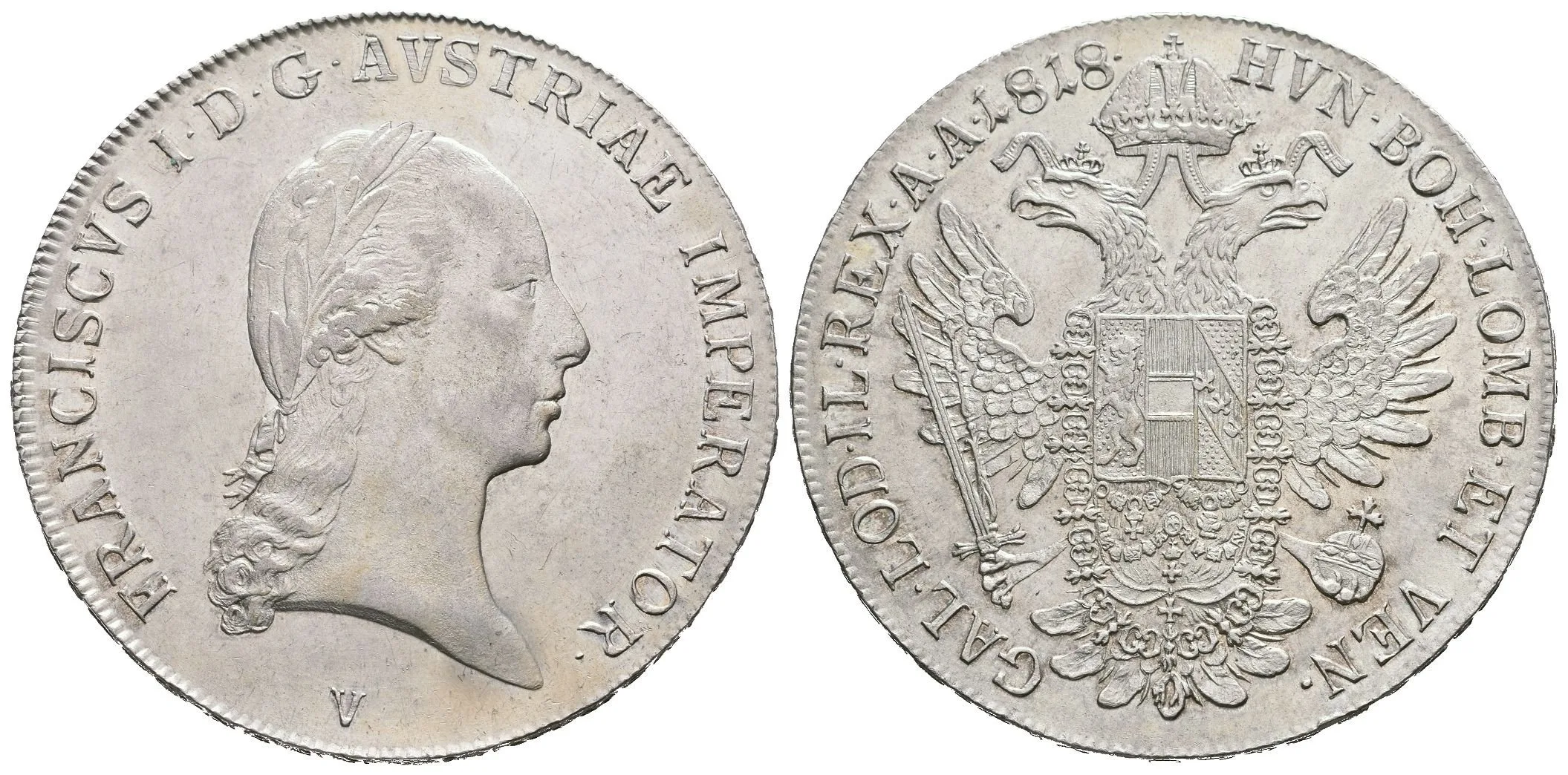 Tolar 1818 V, Benátky, pěkná zachovalost, patina, zbytky lesku, — 1